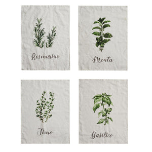 Set 4 Canovacci in Lino Stonewashed - Spezie Canovaccio Simple Day Bianco 