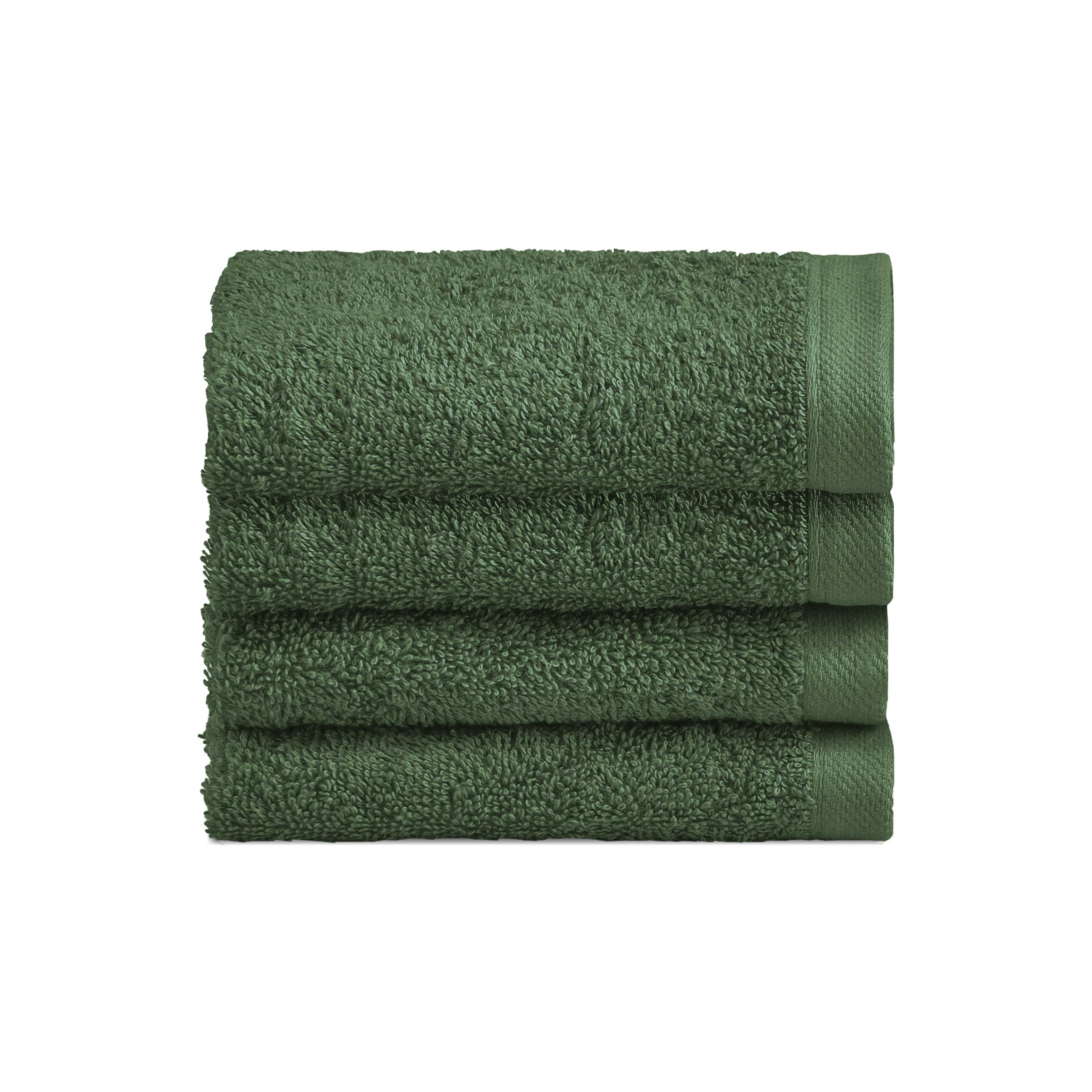 Set 4 Lavette in Spugna di Cotone Tinta Unita - Perla Lavetta Lisola Verde scuro (Jungle) 