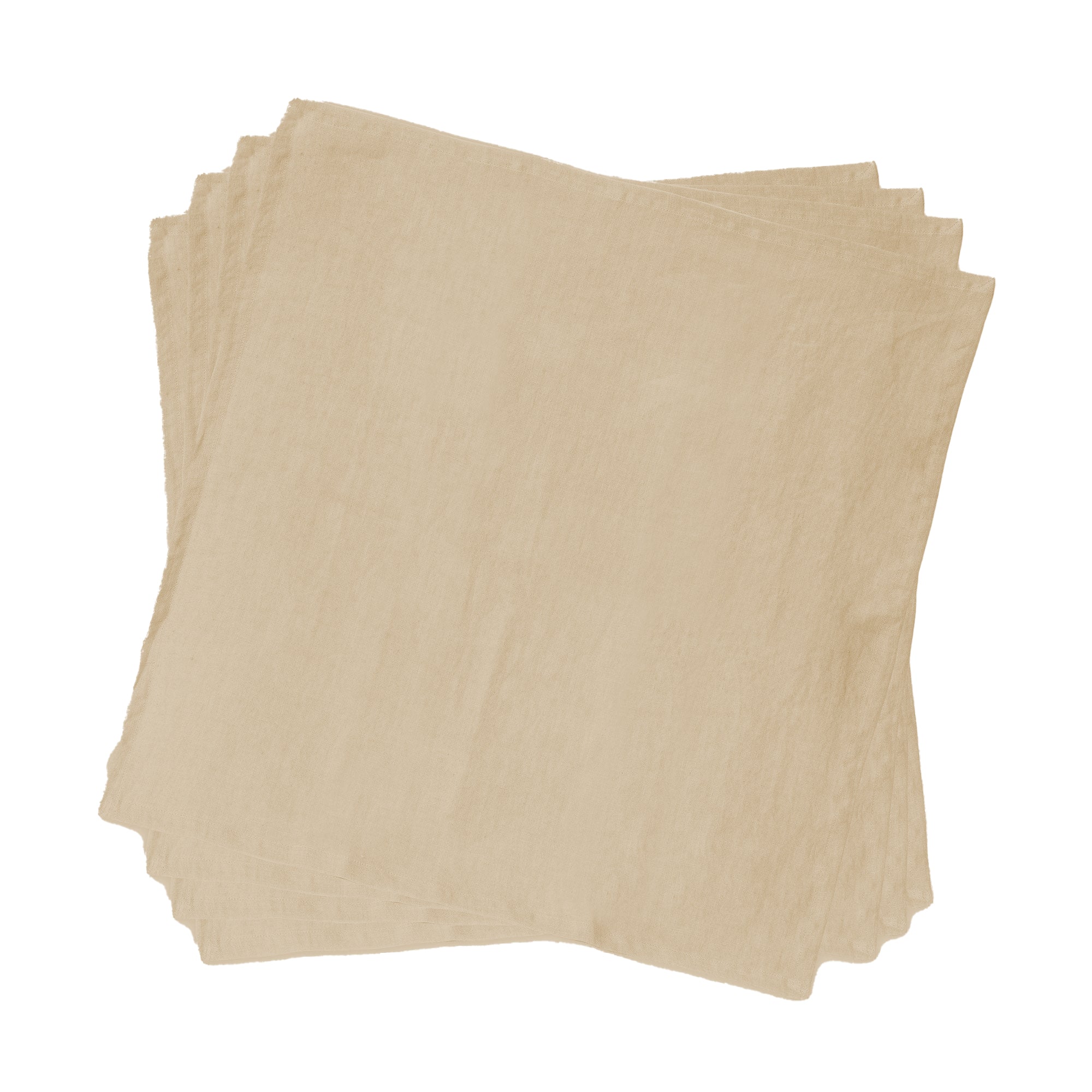 Set 4 Tovaglioli in puro Cotone StoneWashed NO STIRO - Cales tovaglioli Lisola Beige (Corda) 