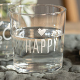 Set 6 Bicchieri Acqua Serigrafati - Happy 