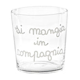 Set 6 Bicchieri Acqua Serigrafati - Si Mangia in Compagnia Bicchieri Simple Day 