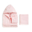 Set Bagno per Bambino in Spugna di Cotone - Perla Accappatoio Lisola 1/2 Anni Rosa 