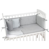 Set Rivestimento Tessile per Lettino in Puro Cotone - Lella Rivestimento Lettino Picci Grigio/Ostrica 