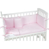 Set Rivestimento Tessile per Lettino in Puro Cotone - Lella Rivestimento Lettino Picci Rosa 