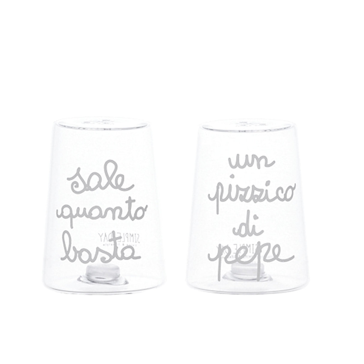 Set Sale e Pepe in Vetro Borosilicato Serigrafato - Sale e Pepe Set Sale Pepe Simple Day Bianco 