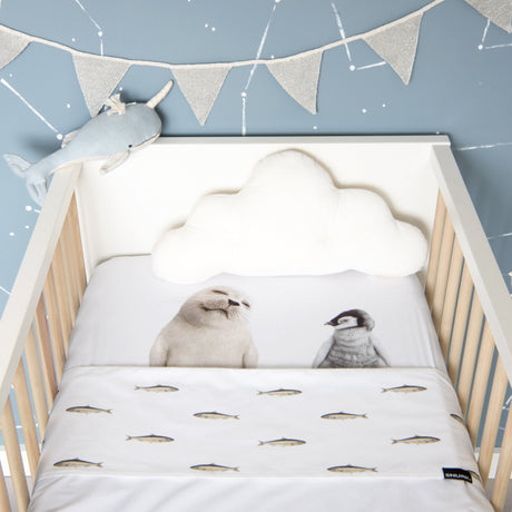 Snurk Completo Letto per Bimbi in Percalle di Cotone - Arctic Friends Lenzuola Bimbi Snurk 