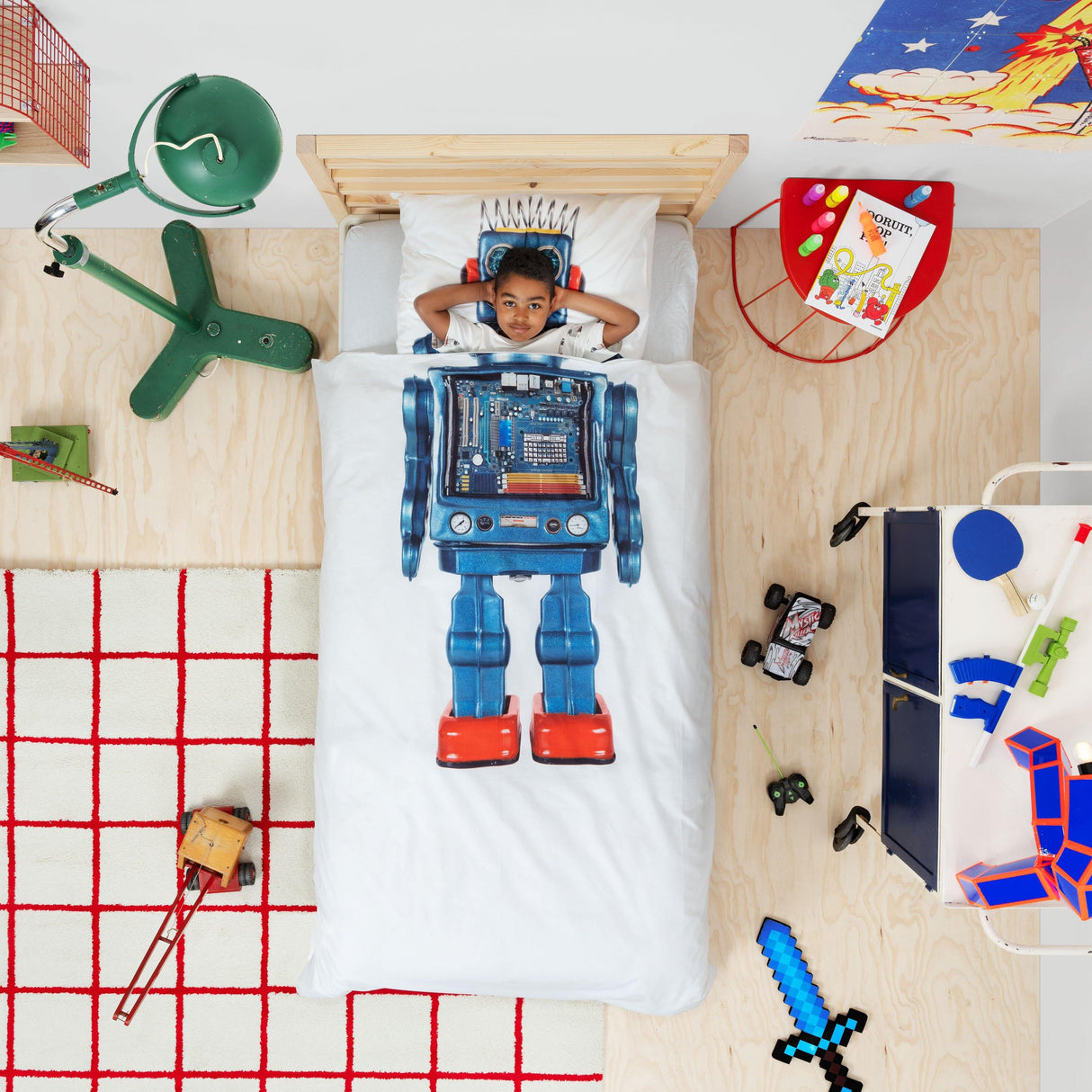 Snurk Parure Copripiumino in Puro Cotone - Robot Copripiumino Snurk 