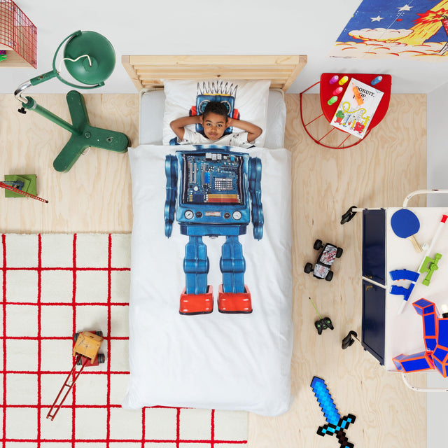 Snurk Parure Copripiumino in Puro Cotone - Robot Copripiumino Snurk 