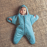 Baby Bites Bavaglino Impermeabile Squalo - Blu - Cotone Bio - con Tasca  Raccogli Cibo! unisex (bambini)