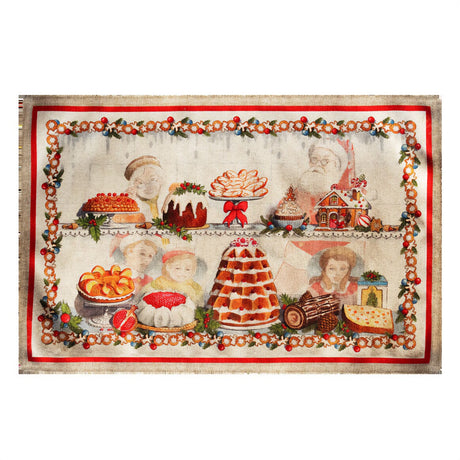 Tappeto Arredo con Fantasia - Noel Gourmand Tappeto Tessitura Toscana Telerie 52x80cm 