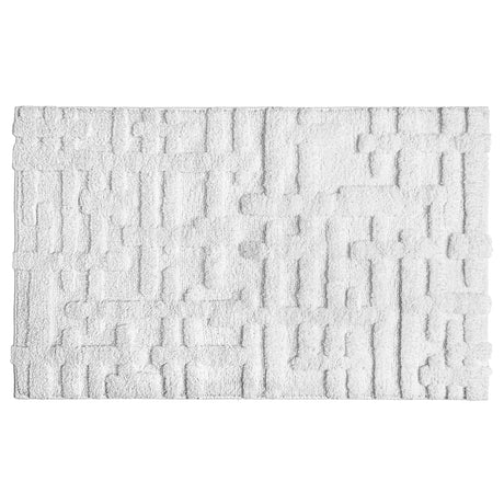 Tappeto in cotone Biologico Motivo Geometrico - Gaufre Tappeto Sorema 50x80 Bianco 
