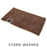 Tappeto in Puro Cotone Stonewashed Jacquard - Kris Tappeto Daunex 50x90 Marrone 