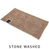 Tappeto in Puro Cotone Stonewashed Jacquard - Kris Tappeto Daunex 50x90 Tortora 