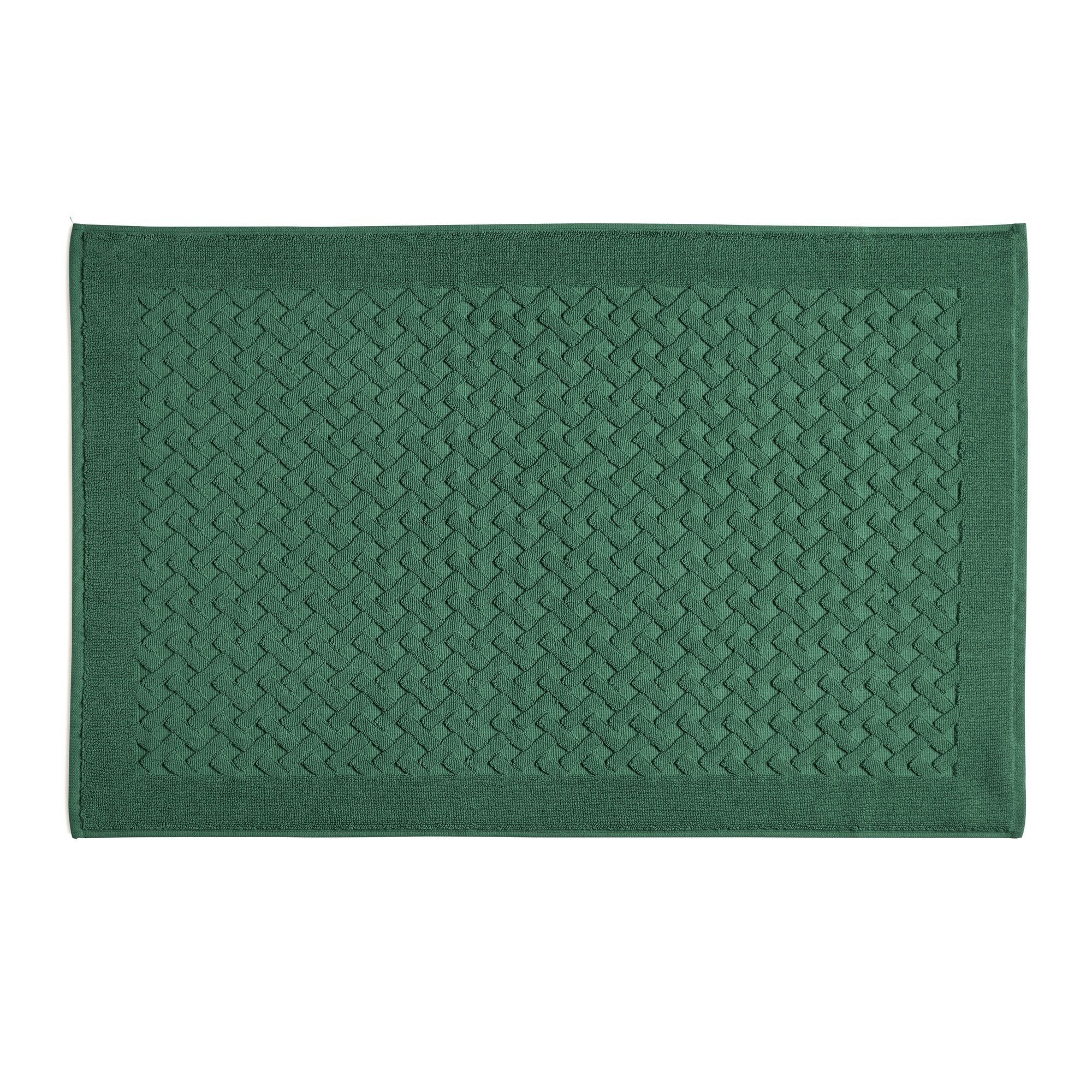 Tappeto in Spugna di Puro Cotone Tinta Unita - Perla Tappeto Lisola 60x90 Verde Scuro (Jungle) 