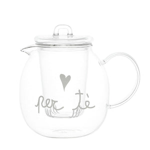 Teiera in Vetro Borosilicato Serigrafato - Per Tè Teiera Simple Day 