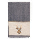 Telo da Bagno Spugna di Cotone con Balza in Lino - Fianna Telo spugna Creole Home Piombo 