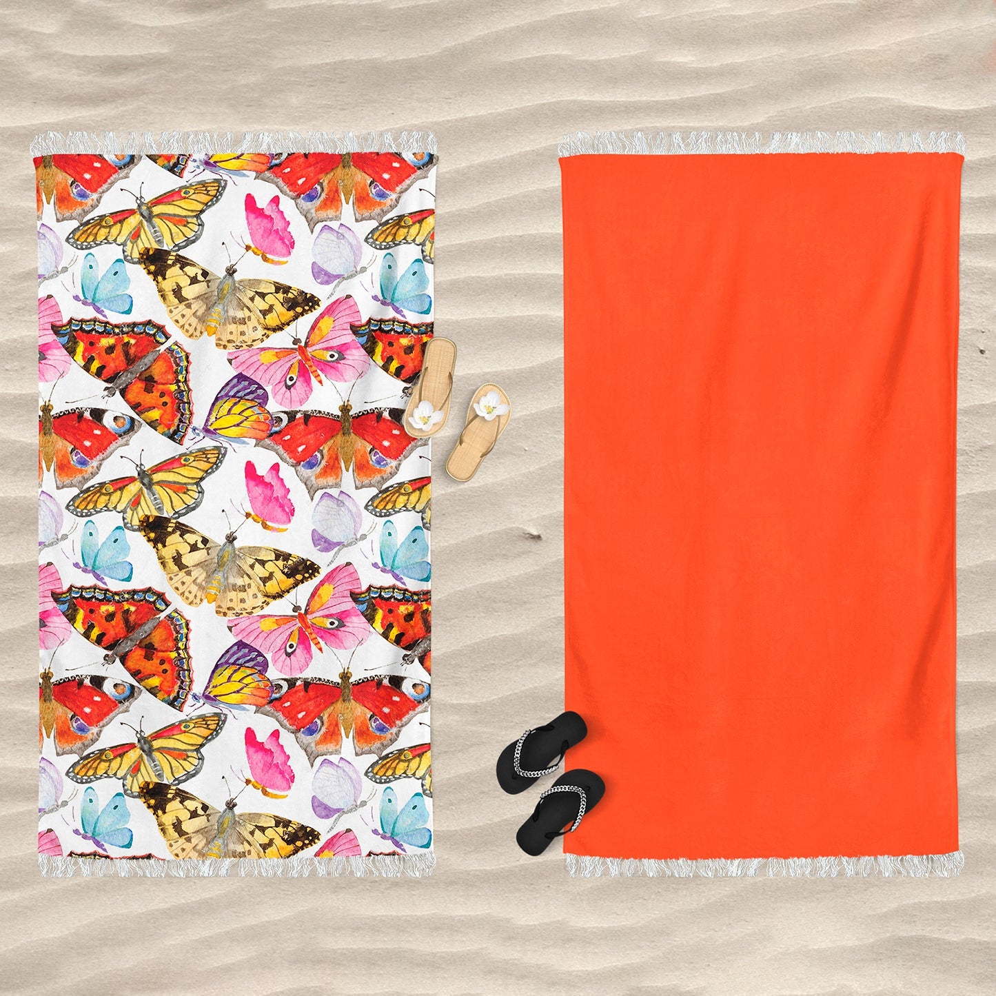 Telo Mare Fouta in Microspugna di puro cotone - Farfalle Telo Mare Daunex 