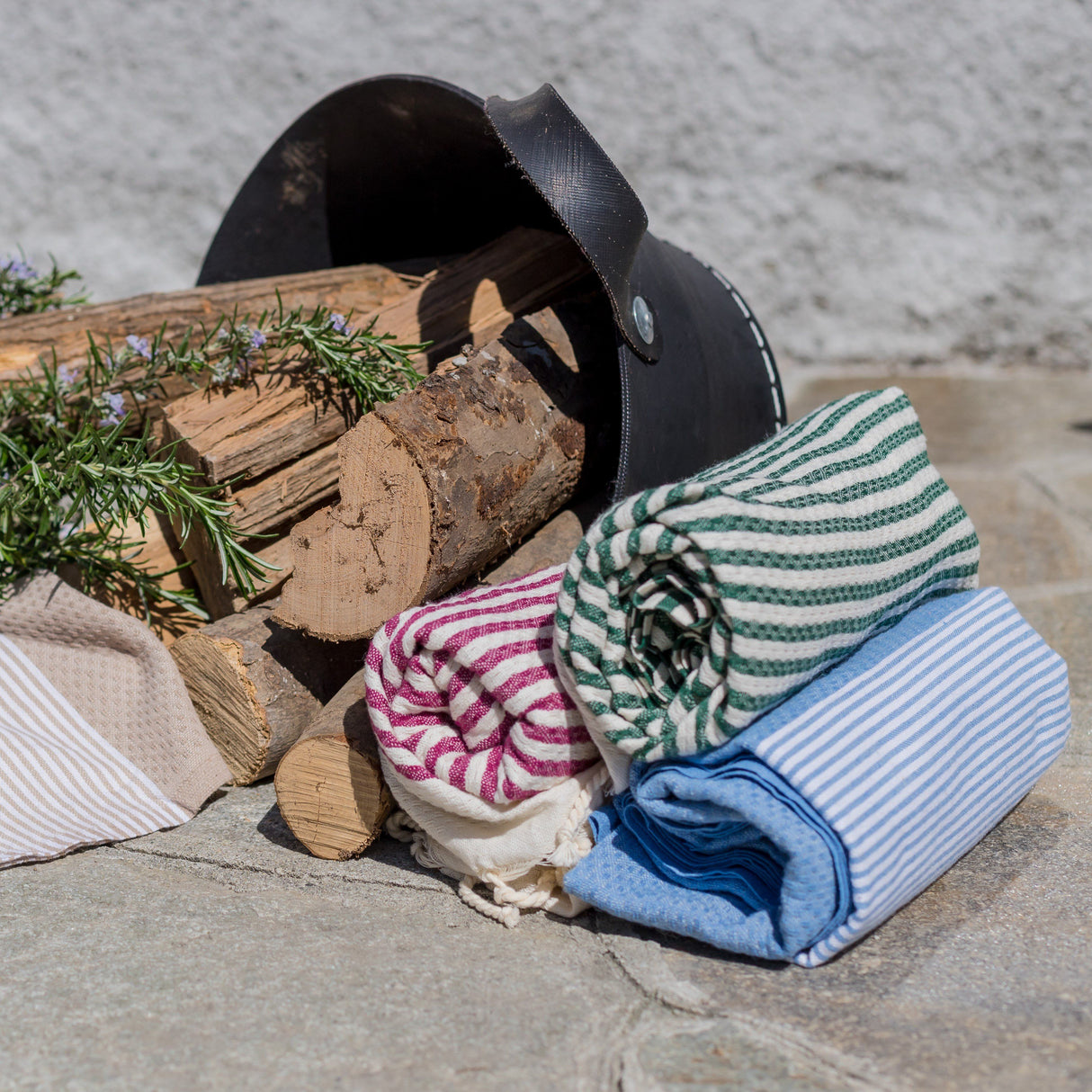 Telo Mare Fouta in Puro Cotone a Righe Larghe - Alma Telo Mare Tadé 