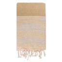 Telo Mare Fouta in Puro Cotone a Righe Strette - Tal Telo Mare Lisola Beige 