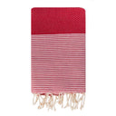 Telo Mare Fouta in Puro Cotone a Righe Strette - Tal Telo Mare Tadé Rosso 