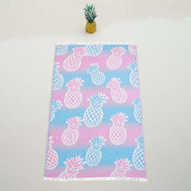 Telo Mare Fouta in Puro Cotone Jacquard Doubleface - Pineapple Telo Mare Begonville 