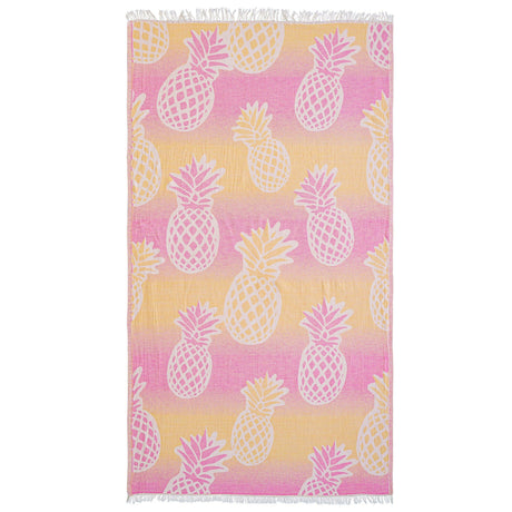 Telo Mare Fouta in Puro Cotone Jacquard Doubleface - Pineapple Telo Mare Begonville Cocktail 