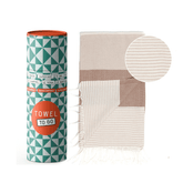 Telo Mare Fouta in Puro Cotone - Palermo Telo Mare Towel to GO Beige/Marrone 