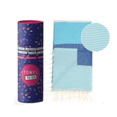 Telo Mare Fouta in Puro Cotone - Palermo Telo Mare Towel to GO Blu/Turchese 