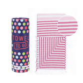 Telo Mare Fouta in Puro Cotone Rigato - Bali Telo Mare Towel to GO Fucsia/Rosa 