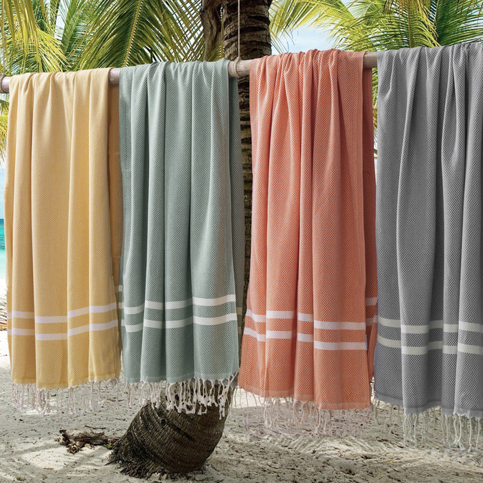 Telo Mare Fouta in Puro Cotone Tinta Unita - Portorico Telo Mare Marinette Saint-Tropez 