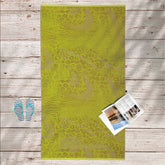 Telo Mare in Cotone Velour Tinto in Filo - Fluo 