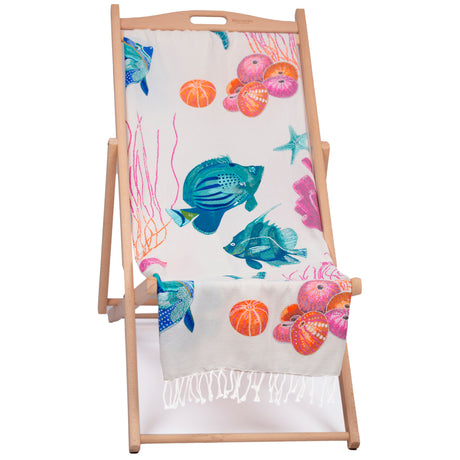Telo Mare in Fouta di Cotone Fantasia Stampata - Caraibes Telo Mare Marinette Saint-Tropez Multicolor 