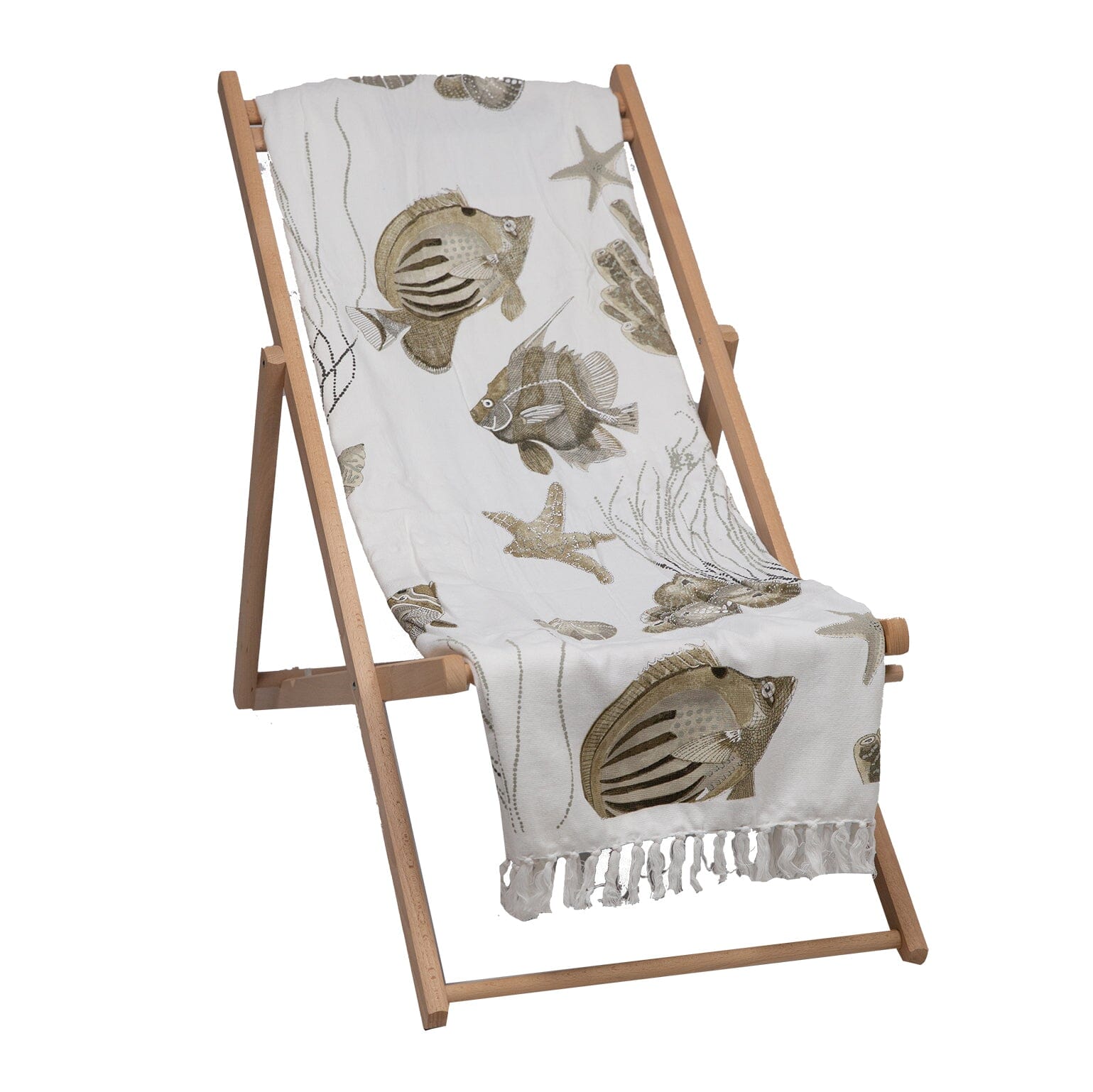 Telo Mare in Spugna di Cotone Fantasia Stampata - Caraibes Telo Mare Marinette Saint-Tropez Corda 