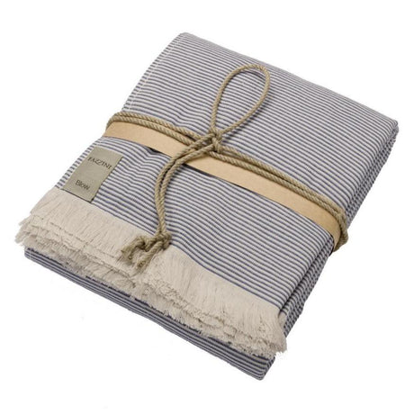 Telo Da Bagno in Spugna di Cotone Jacquard a righe - Stripes Telo spugna Fazzini Blu 