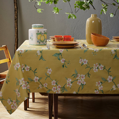 Tovaglia in Cotone Resinato Fantasia Floreale - Fleur Tovaglia Lisola Curry 150x180CM 