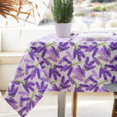 Tovaglia in Cotone Resinato Fantasia Floreale - Lavanda 