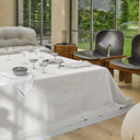 Tovaglia in Puro Cotone Fiammato - Sempre Tovaglia Fazzini 145x180cm Bianco 