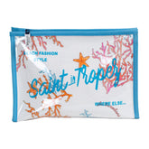 Trousse in Puro Cotone e PVC Fantasia Coralli - Canoubier Borsa Mare Marinette Saint-Tropez 